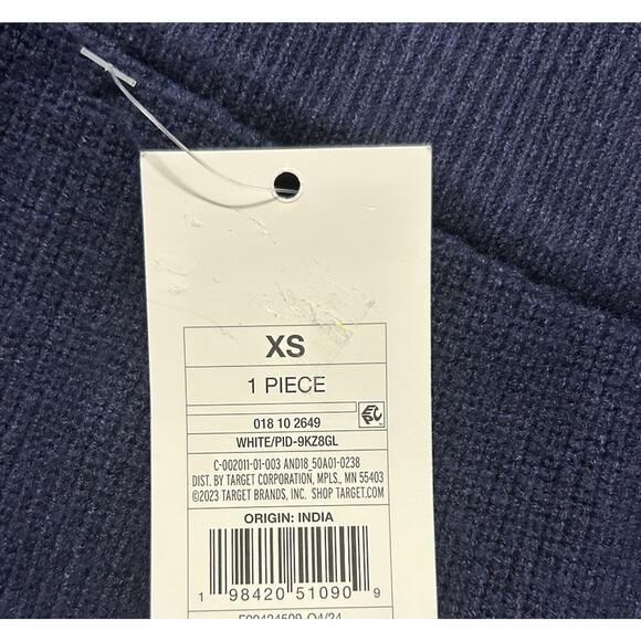 NWT A New Day High-Rise Ribbed Sweater Wide Leg Pants Navy Blue Women XS - Picture 4 of 6